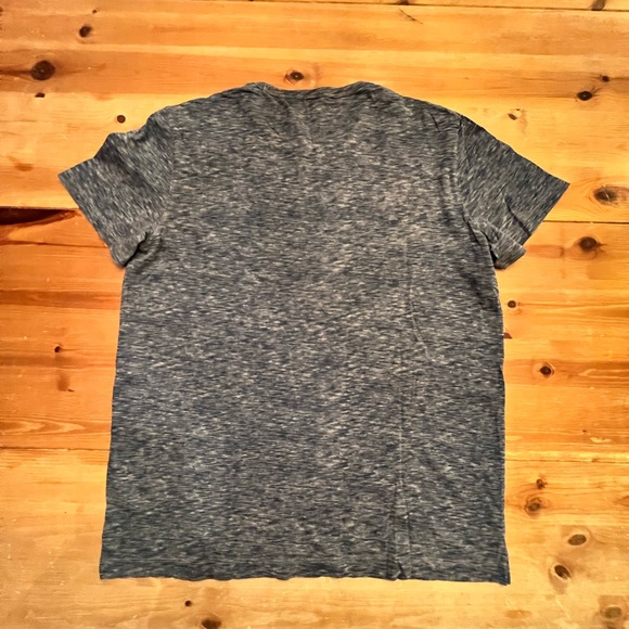 Mens 100% Cotton Vince 3-button Henley Heathered Blue size Large - Picture 3 of 4